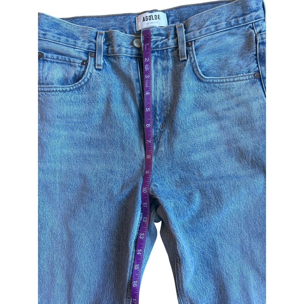 AGOLDE Cherie High Rise Straight Leg Jeans Light Wash Raw Hem Women's 26 - Picture 6 of 9